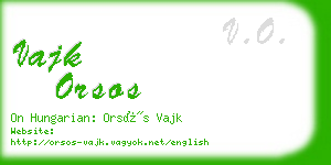 vajk orsos business card